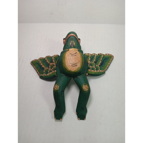 Bali Flying Frog Wooden Mobile Winged Spirit Demon Chaser Balinese Folk Art - Picture 5 of 7